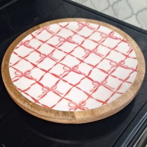 Shabby Chic Red and White Lazy Susan